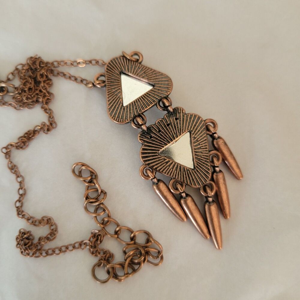 Lot of 4 Boho Choker Necklaces Copper Bronze Gold Colors - Picture 10 of 16